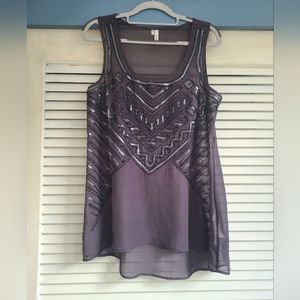 Studio Y sheer sparkle tank top | Size medium